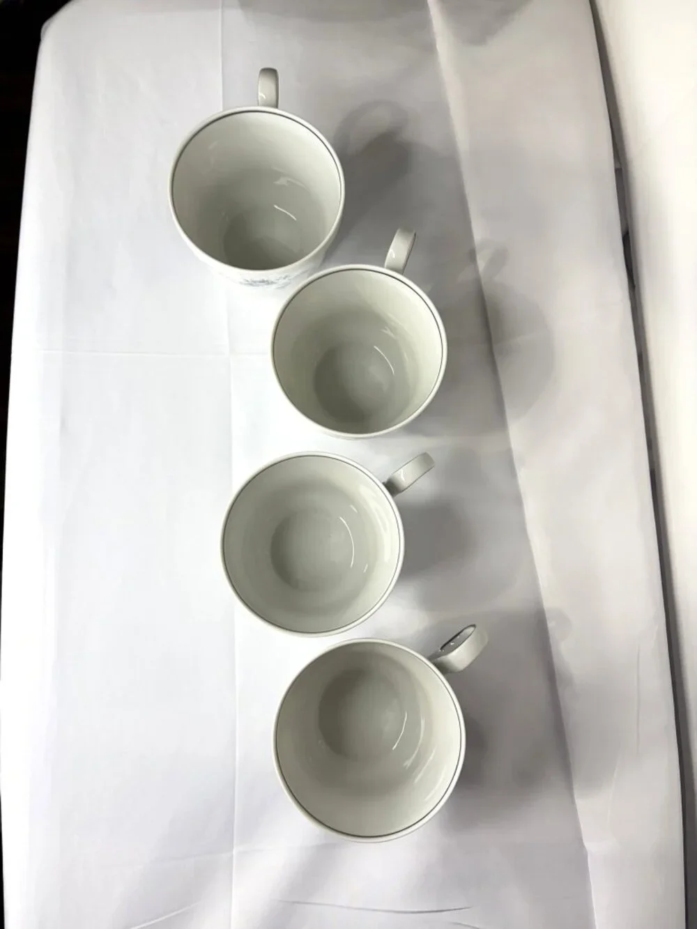Vintage Johann Haviland‎ Blue Garland Cups Set of 4 Bavaria Germany Floral Tea